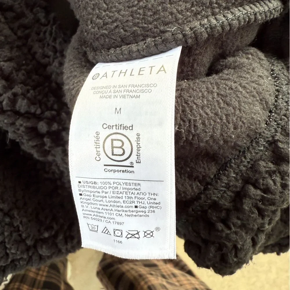 ATHLETA black half zip thick fleece pullover with pockets - Picture 7 of 7